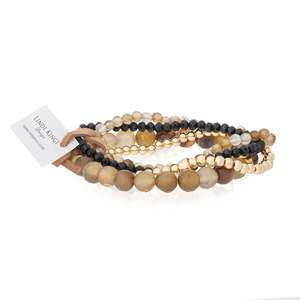 Lkd Classic: Beaded Bracelet Set | Espresso Agate