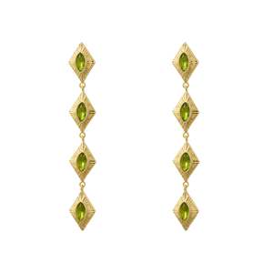 Earrings: Sagrada Single Drop Earrings | Peridot & Gold
