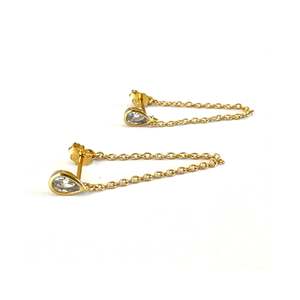 Earrings: Teardrop Studs | Gold