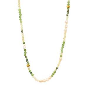 Bracelets: Baroque pearl & Peridot Triple Wrap Bracelet/ Necklace