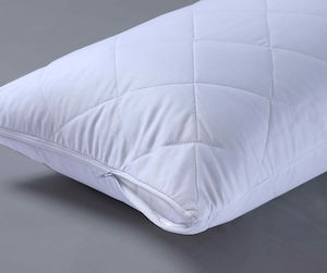 Plush Quilted Pillow Protector With Zipper
