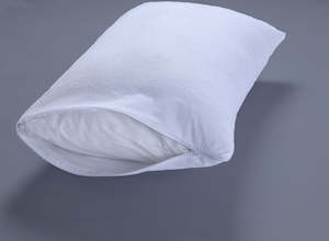 Pair of Terry Pillow Protectors with Zipper- Waterproof