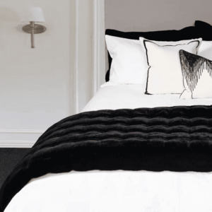 PIN VELVET Black Oxford Pillowcase - Linen Boutique