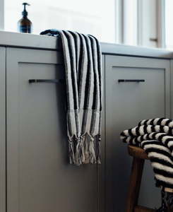 Luxury Organic Turkish Bath Towel BLACK STRIPE – Linen Boutique
