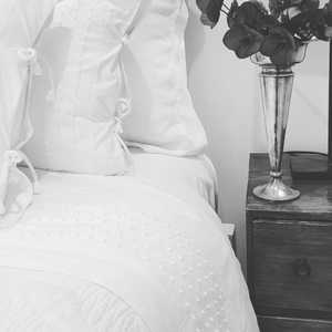 White Cotton EMBELLI Sheets - Linen Boutique