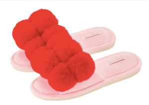 Fluffy Slippers Cherry Red Cosy Luxe - Linen Boutique