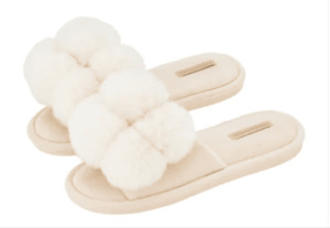 Fluffy Slippers Ivory Cosy Luxe - Linen Boutique