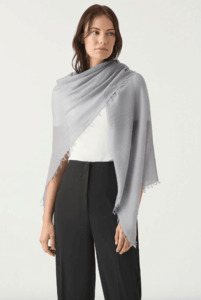 Products: Cloud Cashmere Fringed Scarf Grey