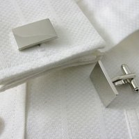 all: Straight silver cufflinks