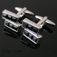 Black crystal cufflinks
