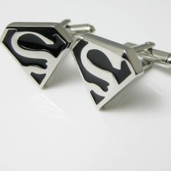 Black superman cufflinks