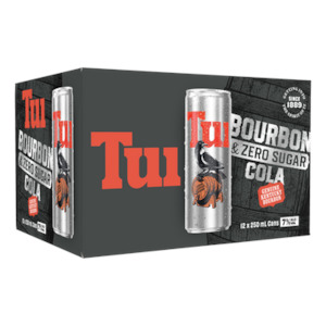 Tui Bourbon Zero Sugar Cola 7% 250ml (12 Cans)