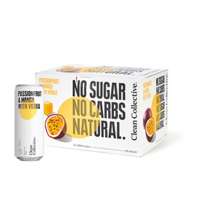 Products: Clean Collective Passionfruit & Mango with Vodka 5% 250ml (12 Cans)