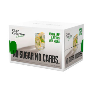 Products: Clean Collective Lemon Lime & Bitters with Vodka 250ml (12 Cans)
