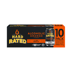 Hard Rated Alcoholic Orange cans 10pk