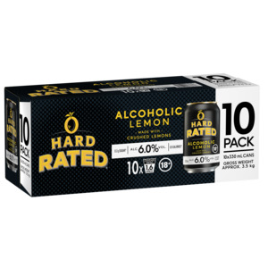 Hard Rated Alcoholic Lemon cans 10pk