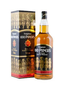 Spirits: 100 Pipers Scotch  Whisky 1ltr