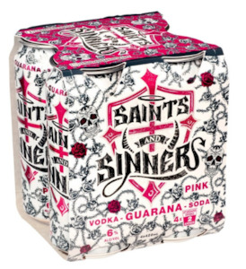 Rtd Ready To Drink: Saints & Sinners Pink 4pk Cans