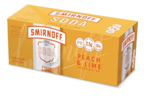 Rtd Ready To Drink: Smirnoff Peach & Lime 10pk Cans