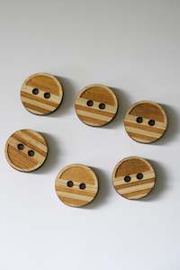 Stripes Bamboo Buttons - Small