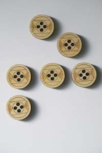 Notions: Geometric Bamboo Buttons - Small