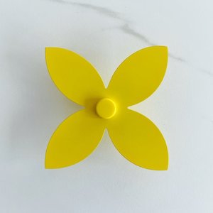 Wall Hooks: Outdoor wall hook frangipani YELLOW Large Single
