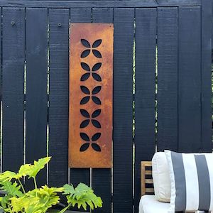 Frangipani Wall Art Large Corten