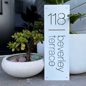 Address Sign - Vertical Large (60cm x 20cm)