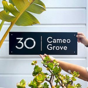 Address Sign, Large, horizontal (60cm x 20cm) steel