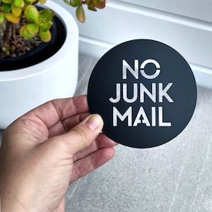 No Junk Mail Signs: No Junk Mail Black