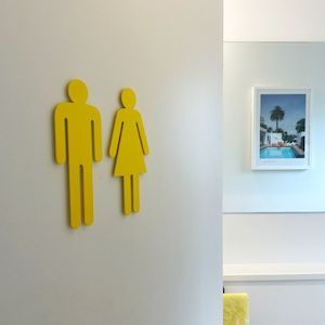 Bathroom Symbols: Yellow Bathroom Symbols steel (20cm tall)