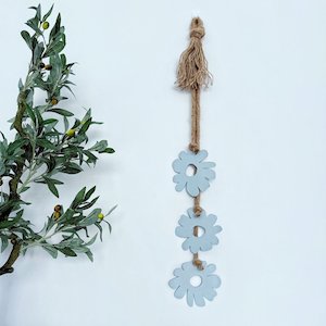 Retro Flowers Wall decor Ice Blue