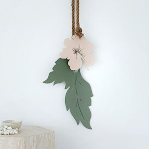 Wall Art: hibiscus wall hanging | blush