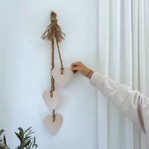 Nz Gifts: hearts wall hanging | blush