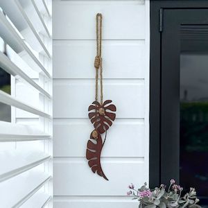 monstera leaf wall hanging | corten