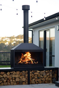 Products: Ablaze Freestanding 1200 Fireplace & Plinth Lit Designs