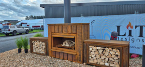 Products: Big Brute Corten Fireplace Lit Designs