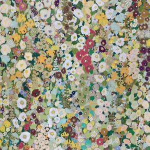 Hollyhocks Summer Cotton Linen Fabric