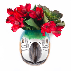 Quail Ceramics: Macaw Wall Vase