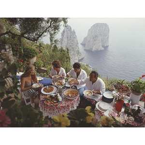 Dining Al Fresco On Capri Unframed Print PRE ORDER