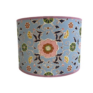 Leilani Floral Blue 16" Drum Lampshade
