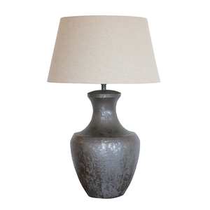 Lamp Bases: Bombay Urn Aged Pewter Lamp Base