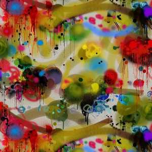 Graffiti All Over Velvet Fabric