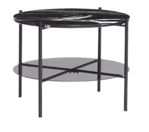 Black Marble & Smoked Glass Coffee Table