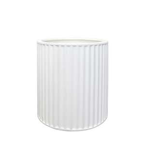 Piako Ribbed Cylinder Planter Small - White PRE ORDER