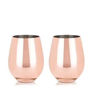 Bar Cart Collection: Copper Stemless Wine Glasses - Set of 2