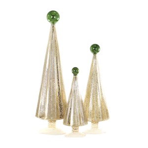 Christmas Decorations: Pleated Tree Gold & Green Set