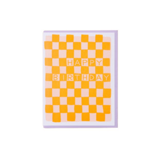 Greeting Cards: Checker Birthday Letterpress Card