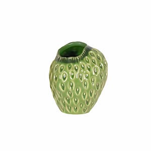 Des Pots Lemon Strawberry Vases: Green Strawberry 11cm Vase