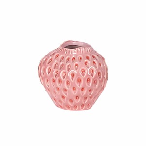 Des Pots Lemon Strawberry Vases: Pink Strawberry 11cm Vase
